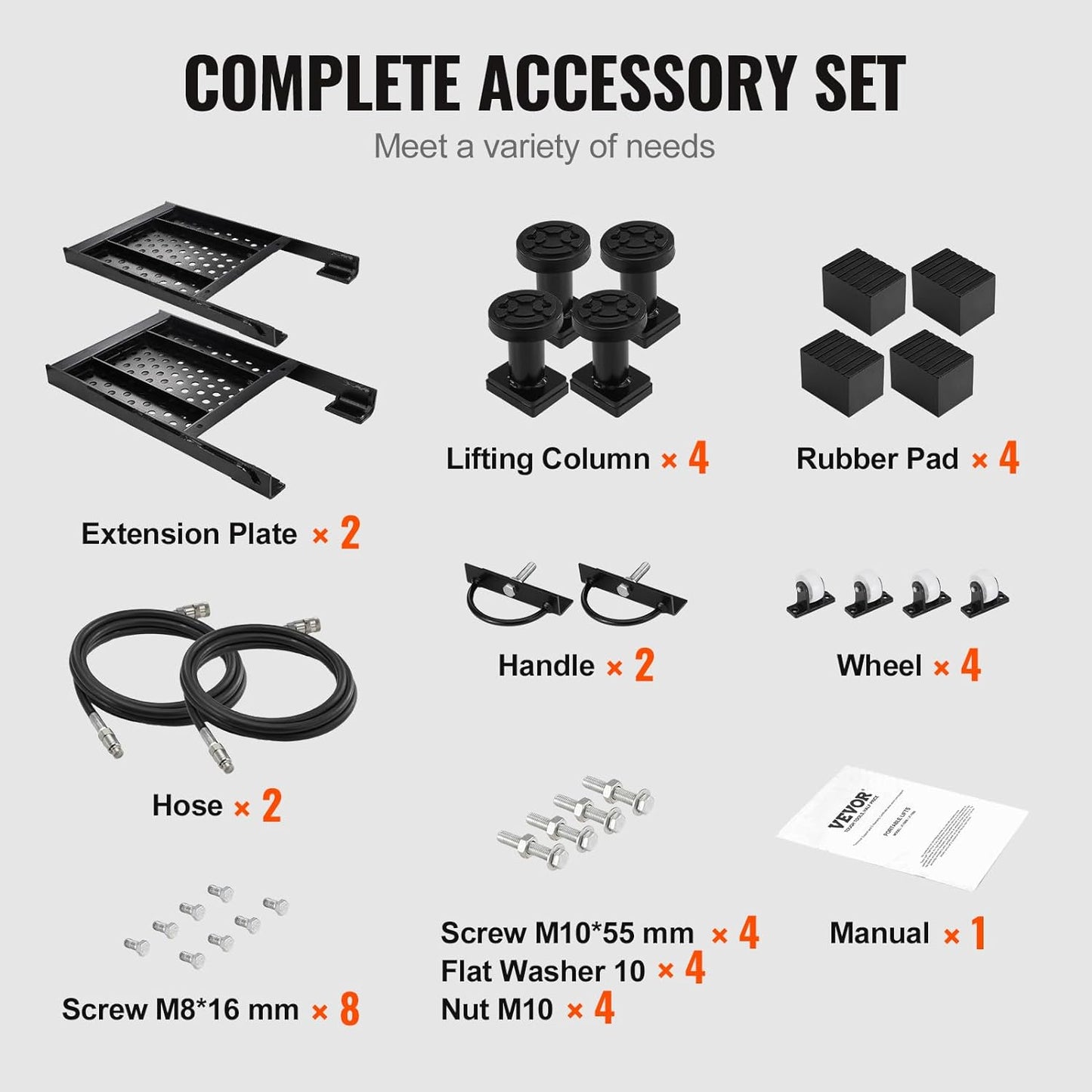 VEVOR 7000LB Portable Car Lift, 26.8" Heavy Duty Garage Jack