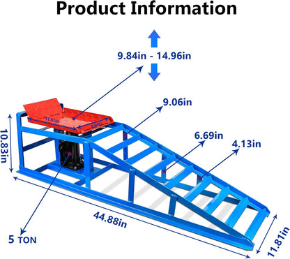 2PCS 5T Hydraulic Car Ramps, 11060lbs Heavy Duty Lift Set