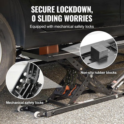 VEVOR 7000LB Portable Car Lift, 26.8" Heavy Duty Garage Jack