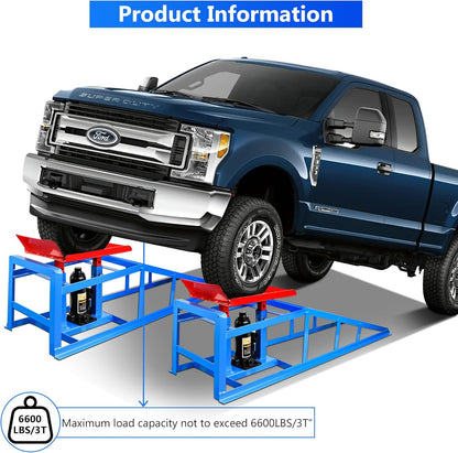 2PCS 5T Hydraulic Car Ramps, 11060lbs Heavy Duty Lift Set