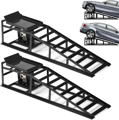 2PCS 5T Hydraulic Car Ramps, 11060lbs Heavy Duty Lift Set