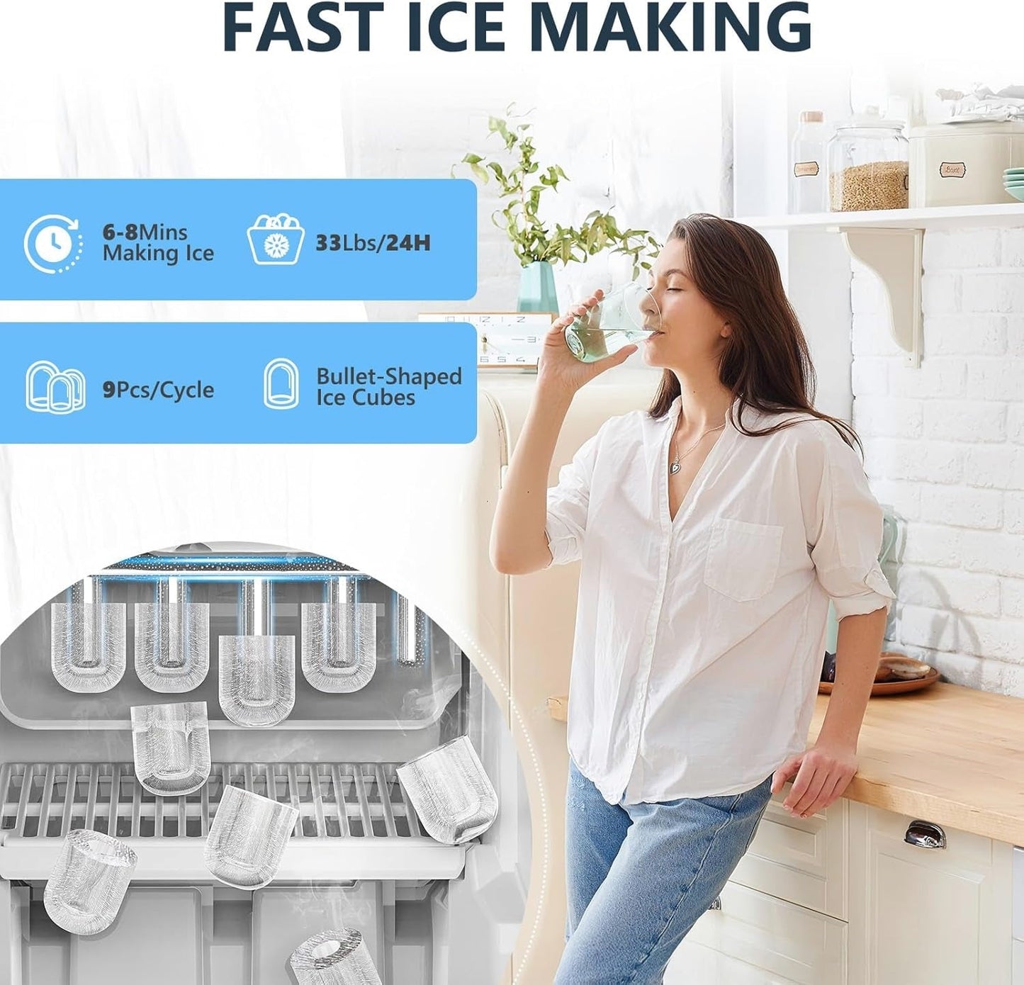 3-in-1 water dispenser and ice maker